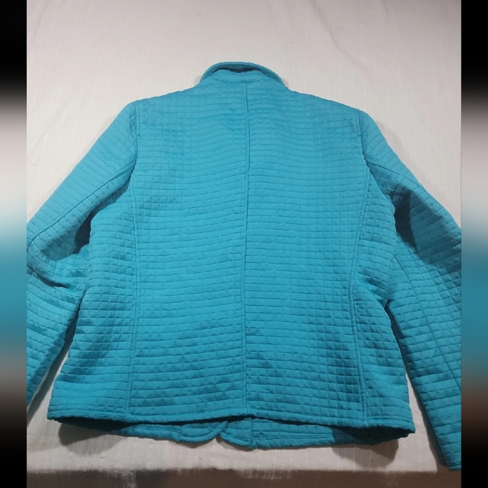Harve Benard Collection Teal Quilted Jacket Size 14 - Picture 9 of 9